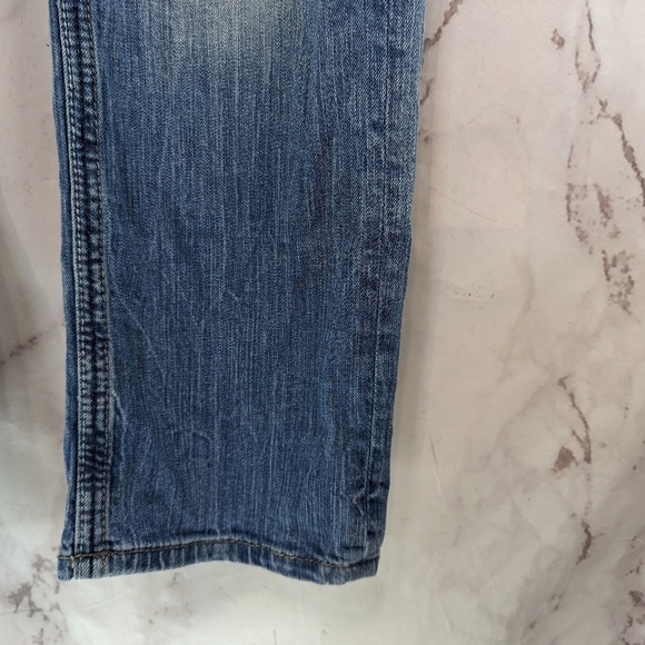 BKE Jeans Mens 38 X 31 Carter Straight Light Wash Distressed Destroyed Flawed - Picture 5 of 15